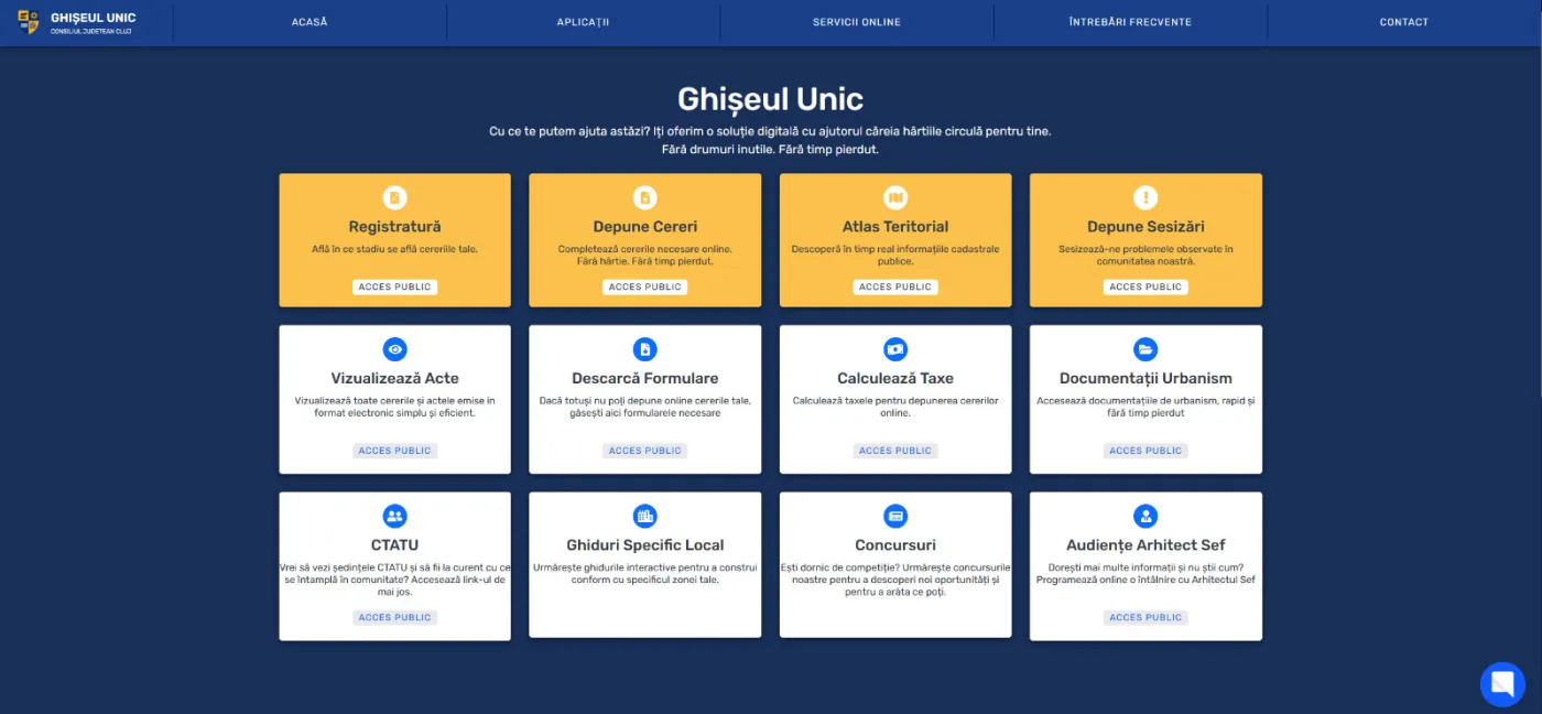 Consiliul Județean Cluj oferă Regiunii Nord-Vest platforma digitală Ghișeul Unic pentru urbanism