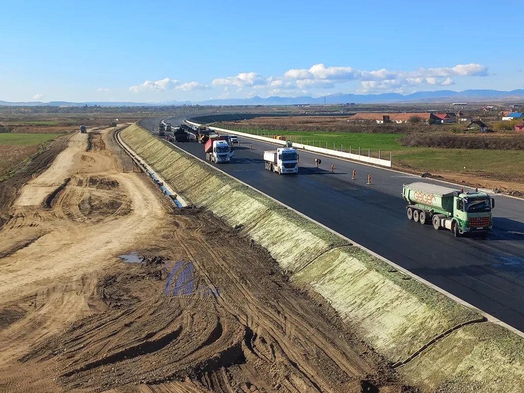 Lucrări de urgență pe A10, la km 66, după ce un sector a fost pus în siguranță